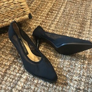 Sergio Rossi Black Mesh Closed Toe Heel Size 39